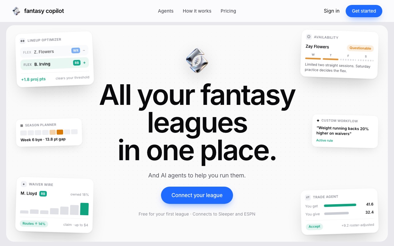 Screenshot of Fantasy Copilot